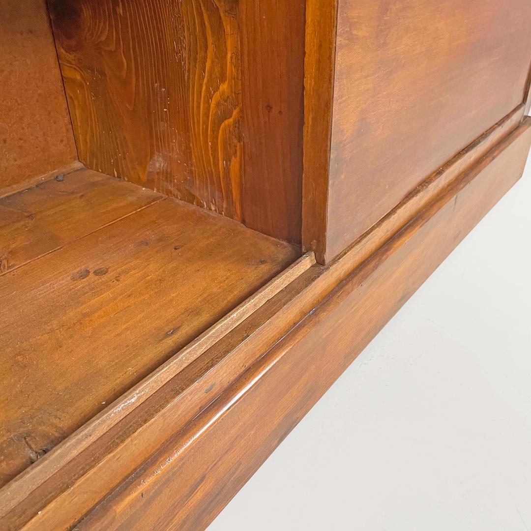 Credenza italiana Art Deco in legno con vetri colorati verdi e blu, anni '30 in vendita 13