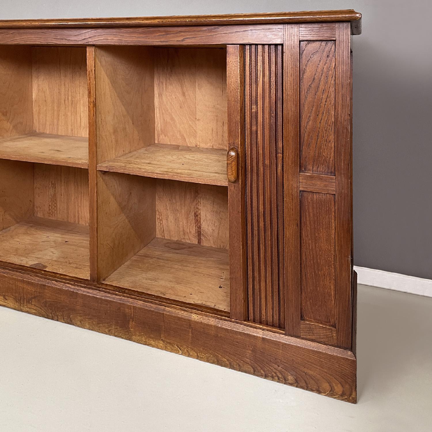 Italian Art Deco wooden sideboard with shutter opening, 1920s in vendita 6