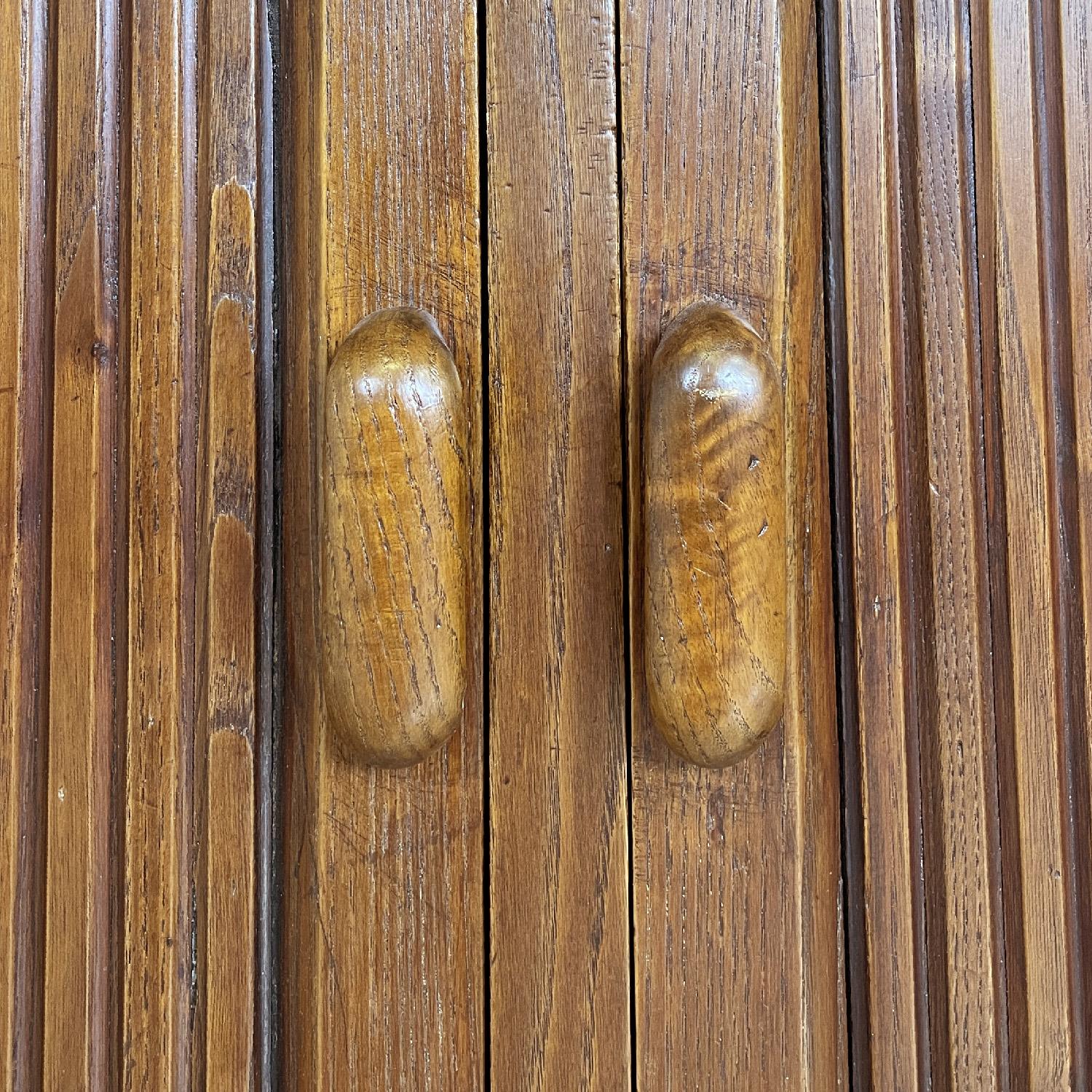 Italian Art Deco wooden sideboard with shutter opening, 1920s in vendita 8