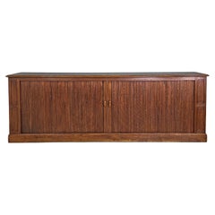 Antique Italian Art Deco wooden sideboard with shutter opening, 1920s