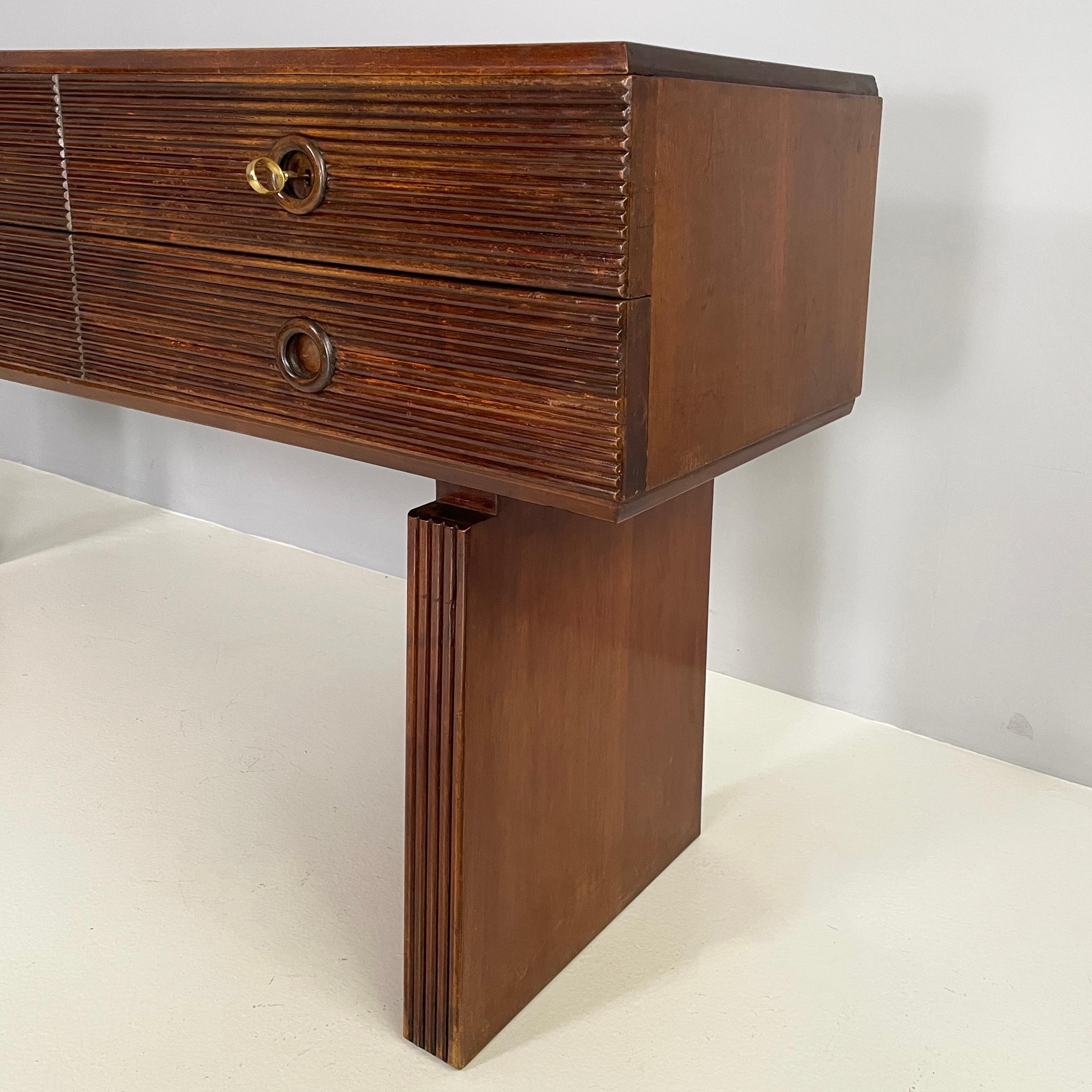 Italian Art Deco wooden sideboard with six drawers by Gio Ponti, 1940s  5