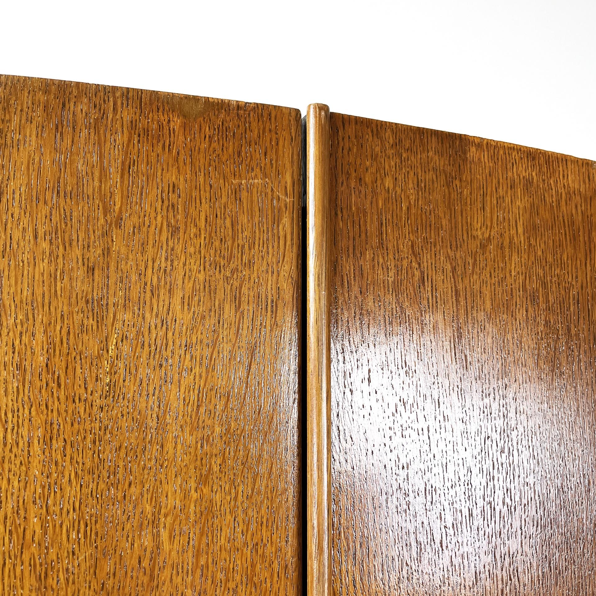 Armadio italiano in legno art déco con specchio, anni '50 7