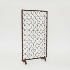 Italian Art Deco Wrought Iron Fire Screen, 1920s