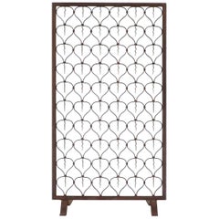 Antique Italian Art Deco Wrought Iron Fire Screen, 1920s