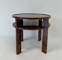 Italian Art Deco Zebra Wood and Walnut Briar Coffee Table, 1930s