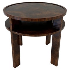Tavolino da caffè Art Deco italiano in Wood Wood e radica di noce, anni '30