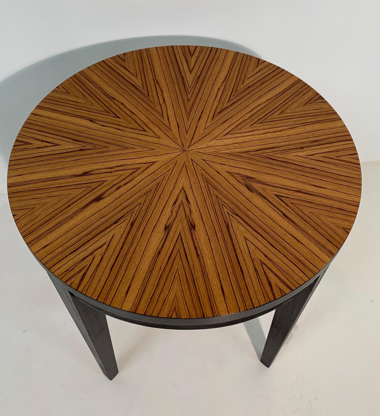 Italian Art Deco Zebra Wood Side Table In Good Condition In Meda, MB