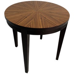Italian Art Deco Zebra Wood Side Table