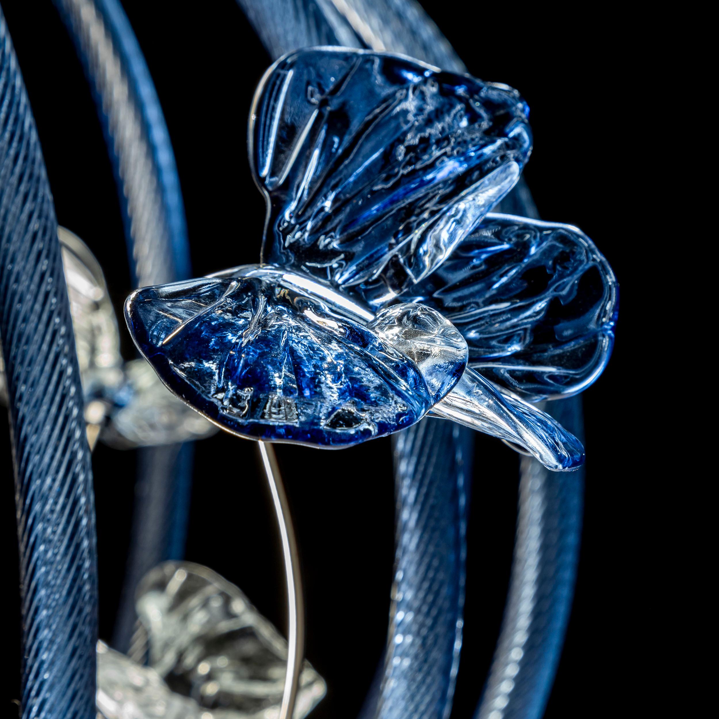 Altro Lampada da tavolo di design italiano Cage Blue butterflies Murano Glass di Multiforme in vendita
