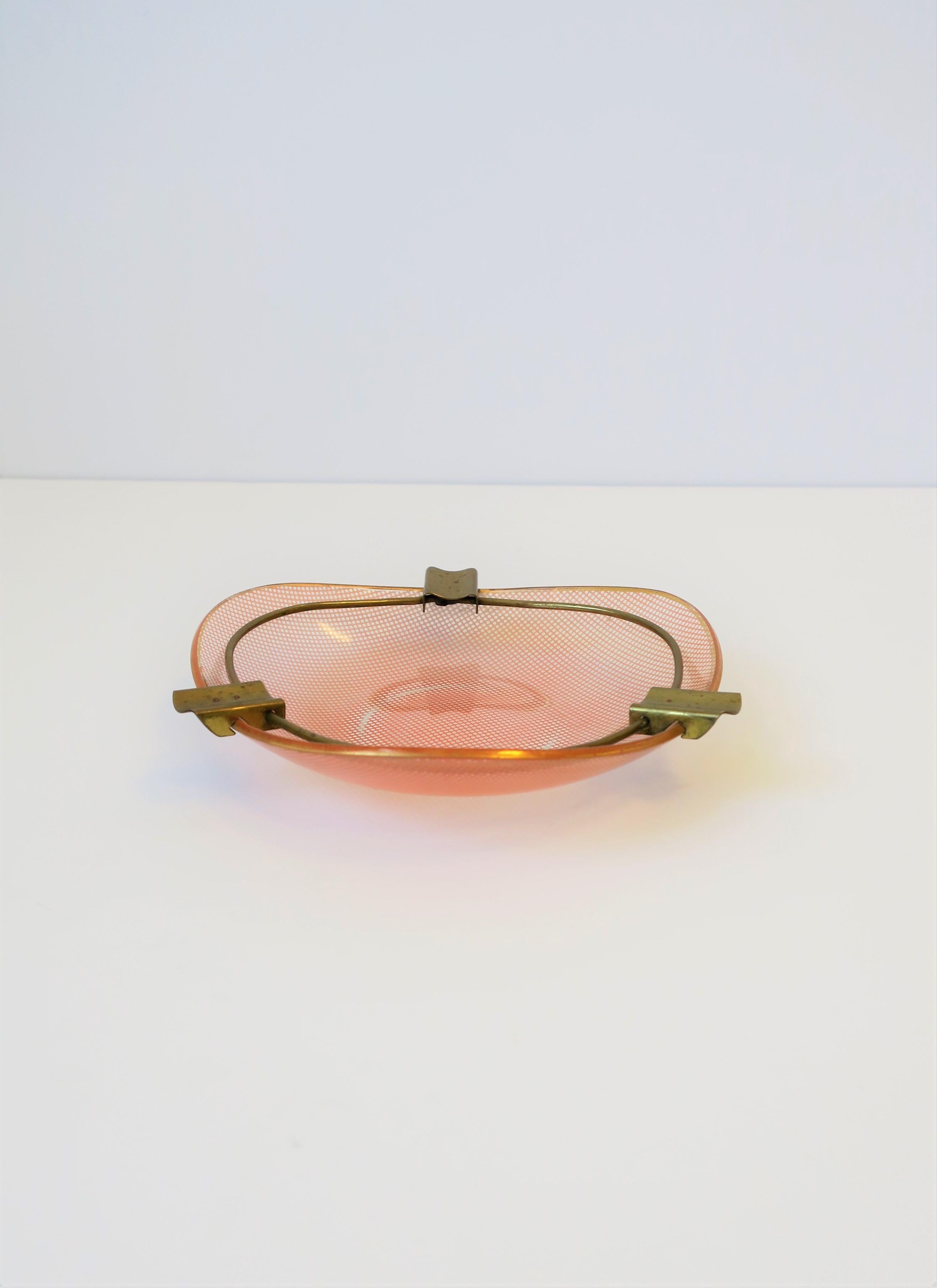 French Art Glass and Brass Ashtray 3