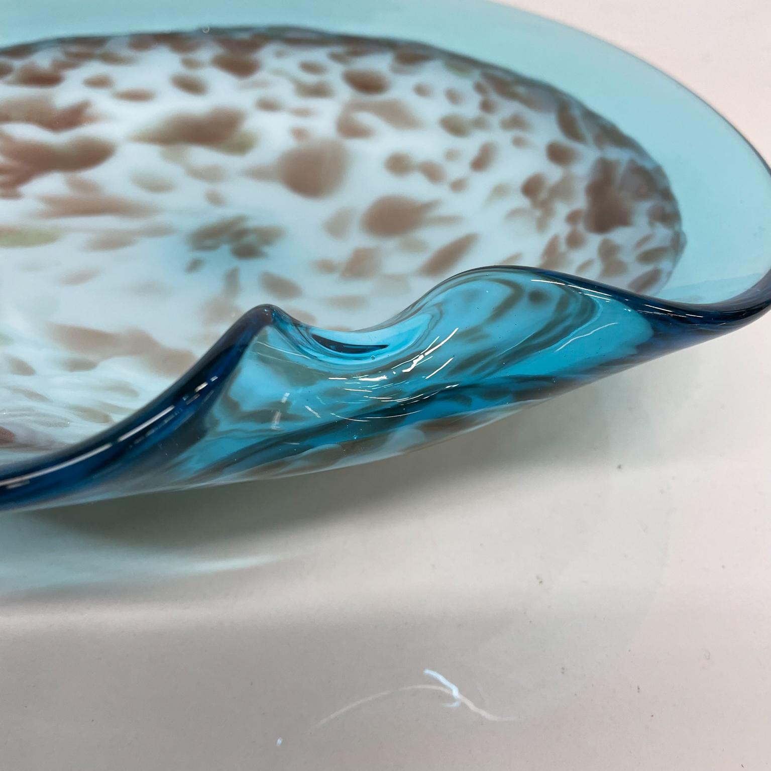 Style of Sommerso Murano Italian Art Glass Blue Decorative Dish Italy 1960s 10