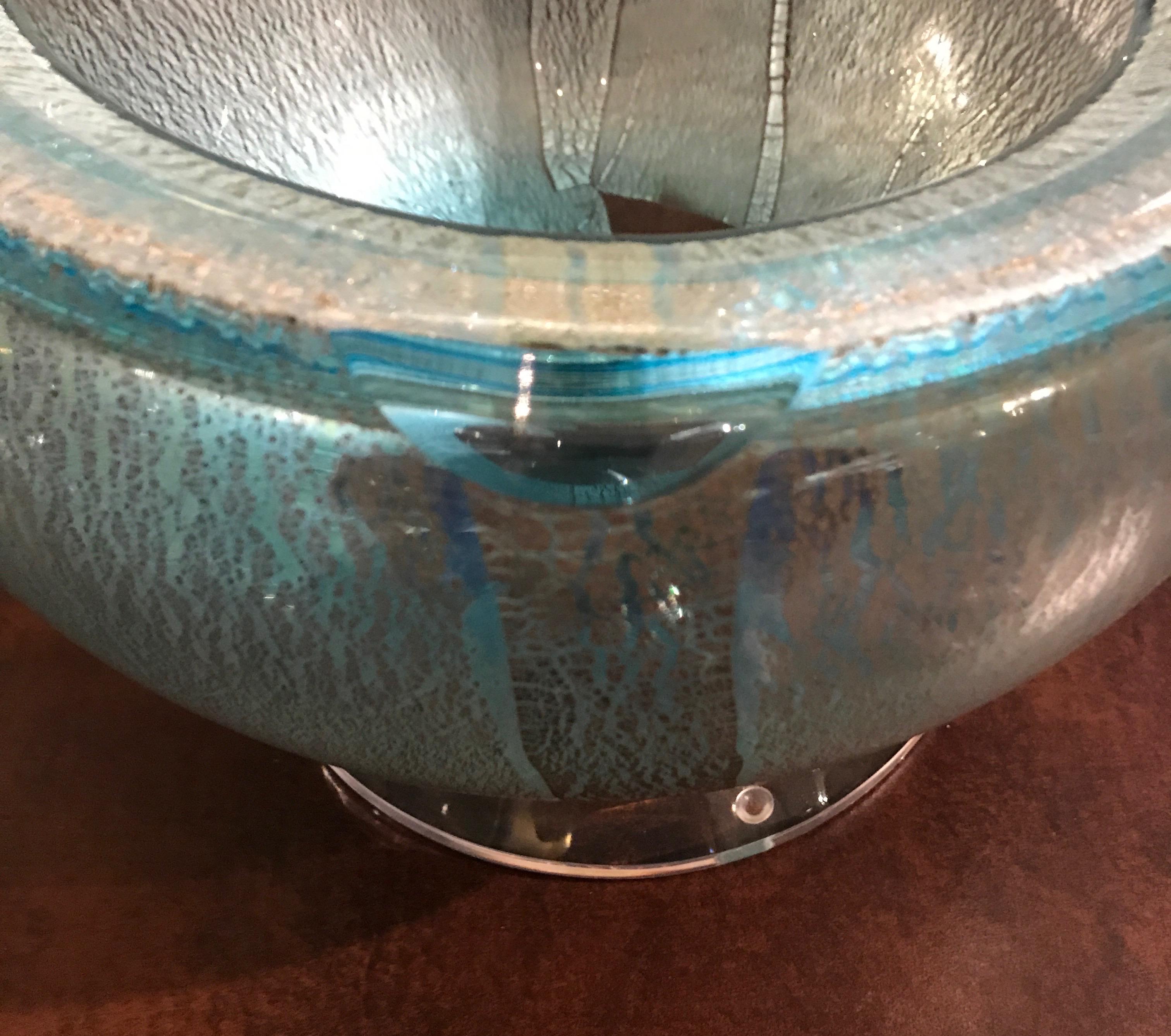Italian Art Glass Bowl on Lucite Base 4