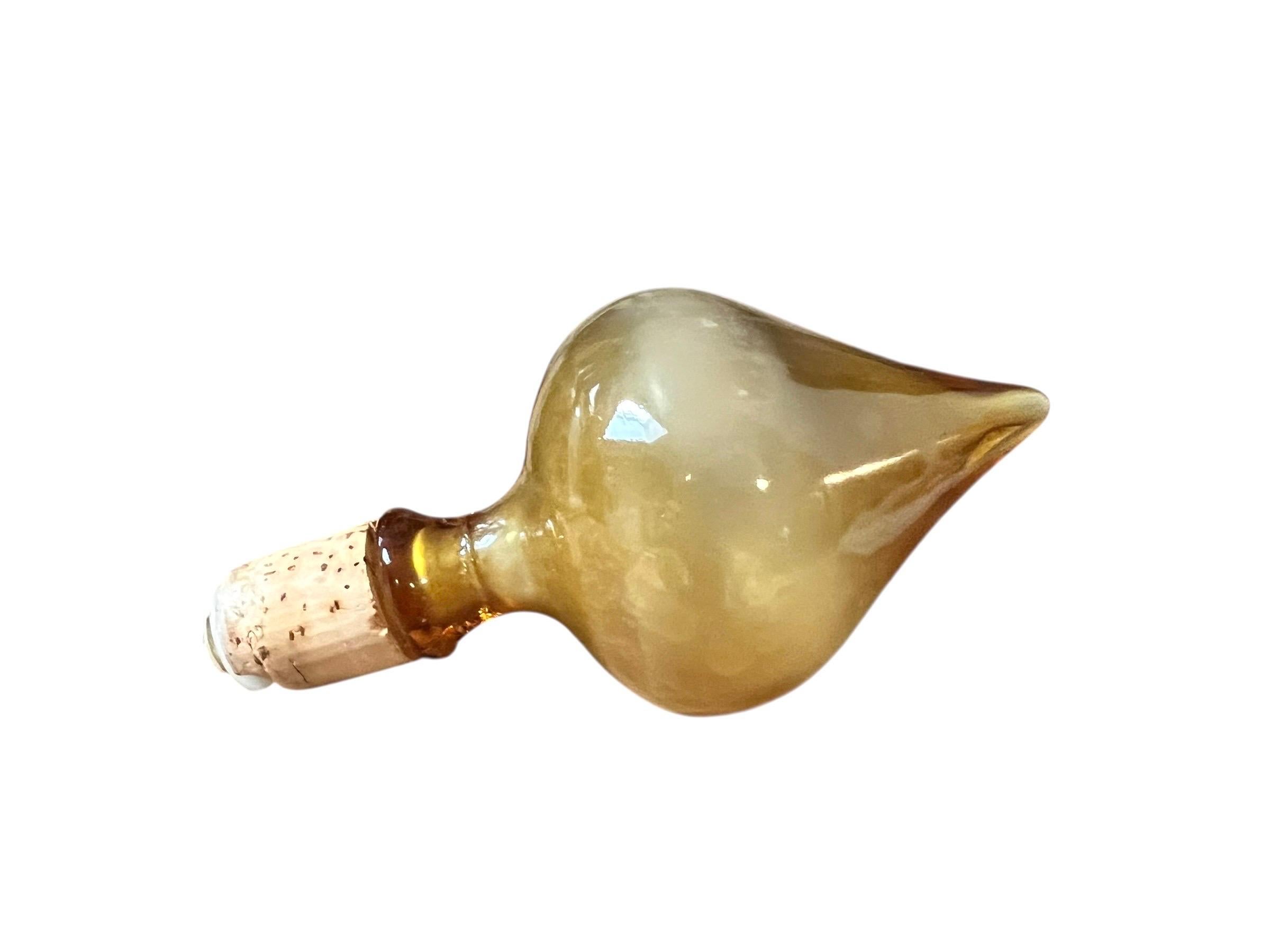 Carafe en verre d'art italien - bouchon en verre soufflé, jaune/orange - 1960 en vente 1