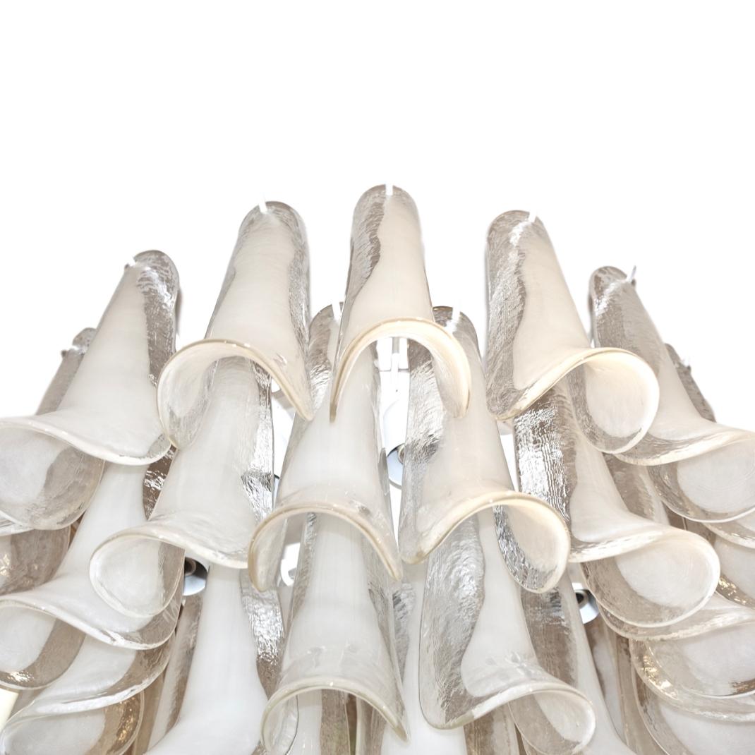 A circa 1960's Italian chandelier comprised of art glass leaves and interior lights.

Measurements:
Drop: 28