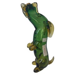 Italian Art Glass Dog-Form Liquor Decanter, Mid-20th Century