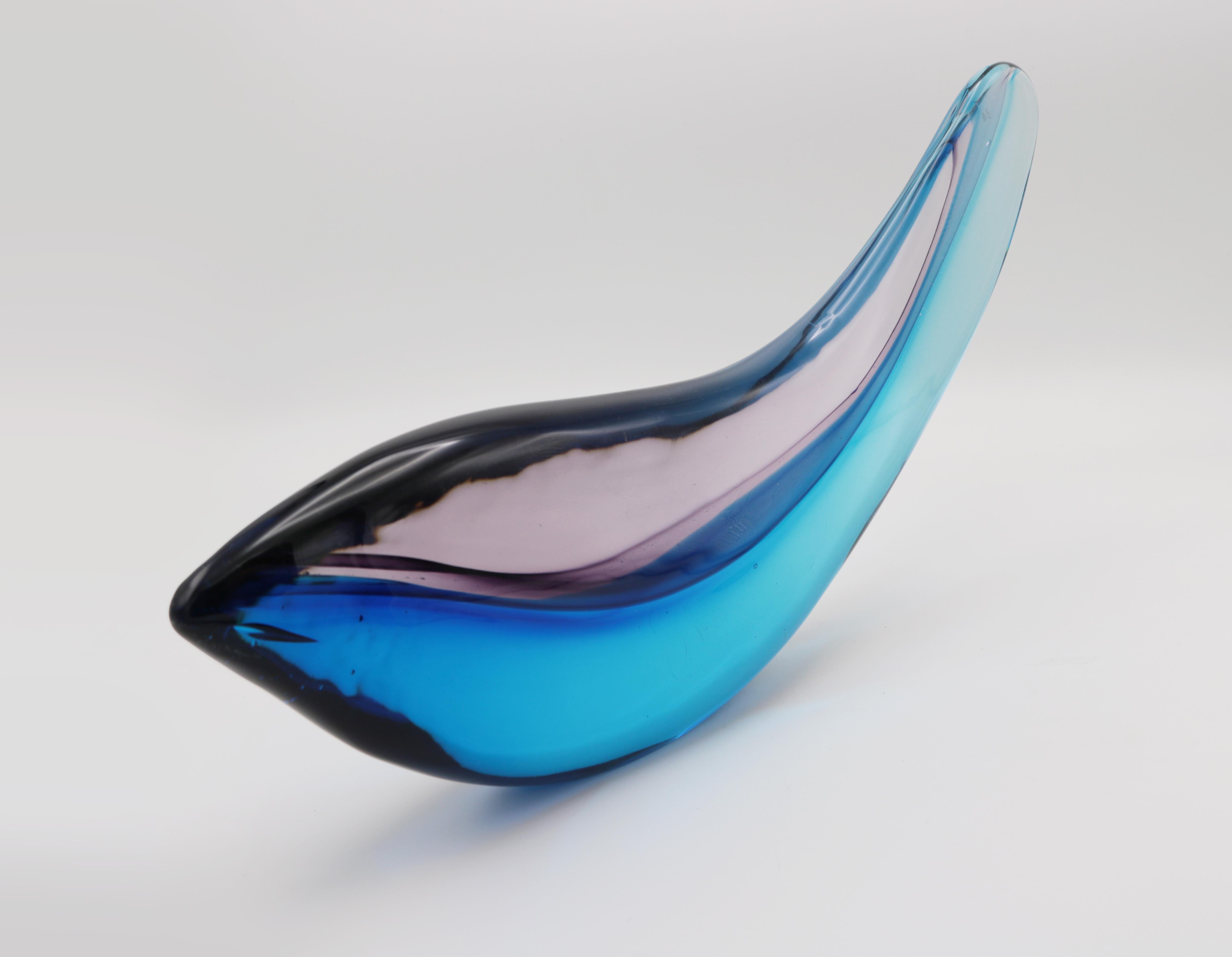 Italian Art Glass Fish Sculpture by Alfredo Barbini In Good Condition In New York, NY