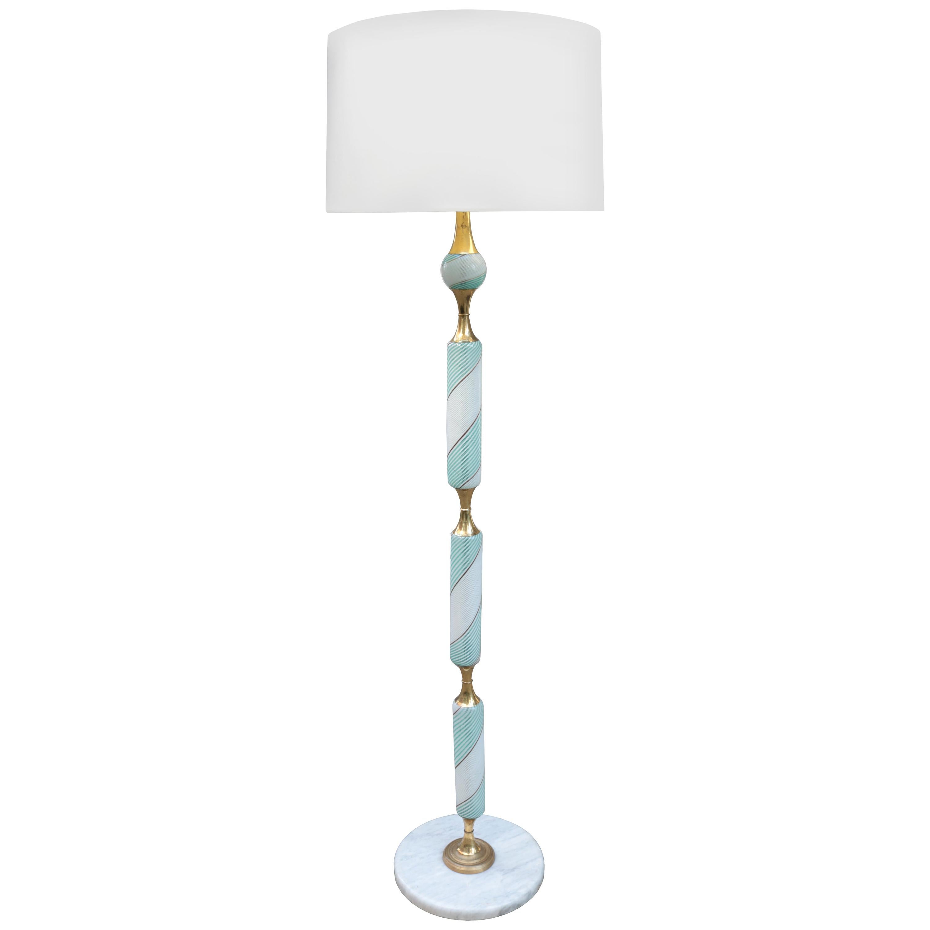 Italian Art Glass Floor Lamp For Sale