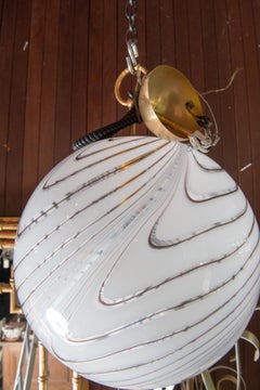 Italian Art Glass Globe Chandelier by Venini