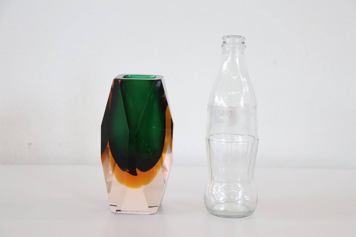 Italian Art Glass Green Small Vase by Flavio Poli for A. Mandruzzato, 1960s For Sale 7