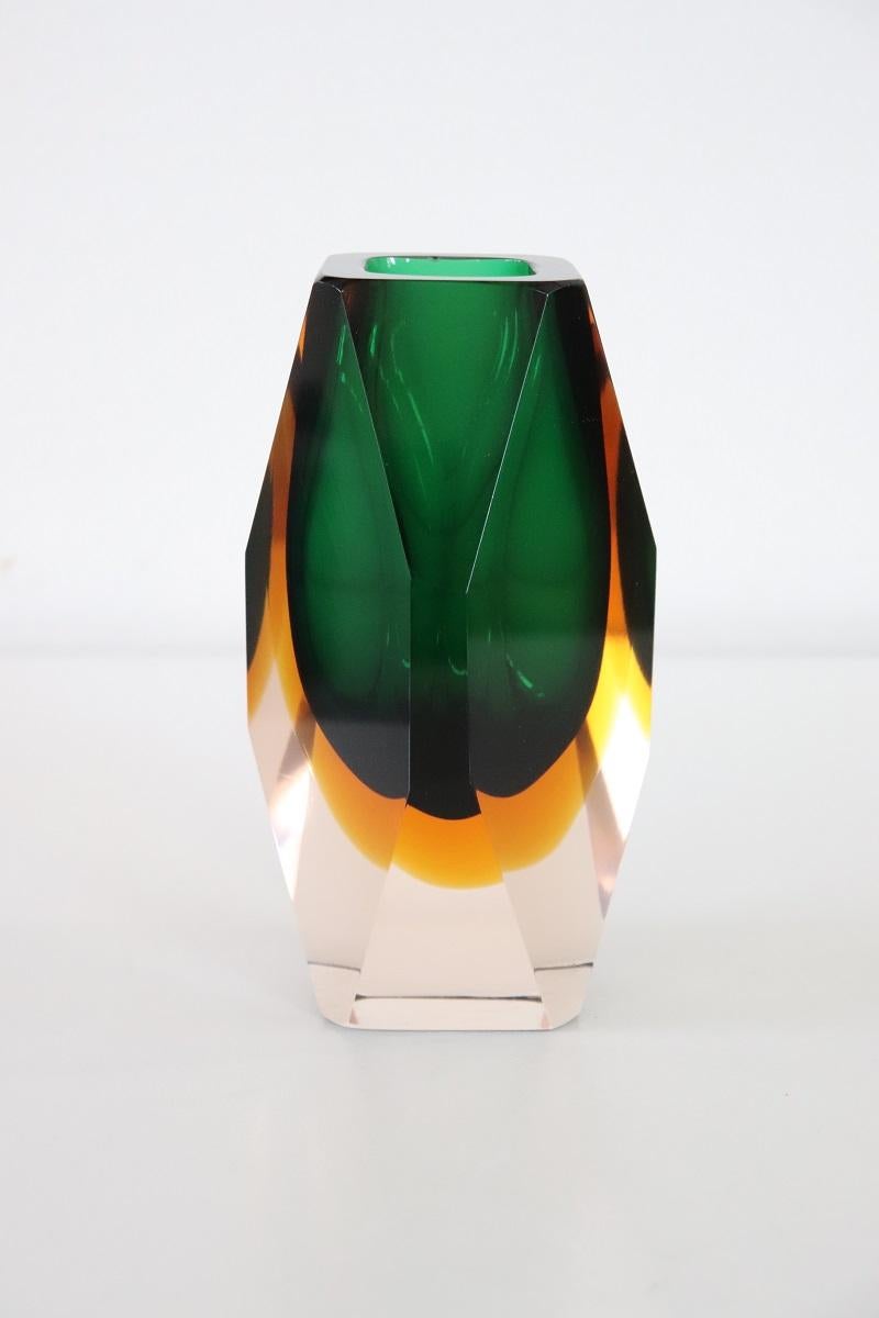 Italian Art Glass Green Small Vase by Flavio Poli for A. Mandruzzato, 1960s For Sale 5