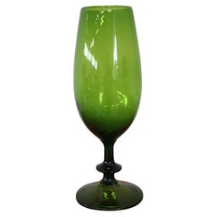 Italian Art Glass Green Vase, Circa 1960s