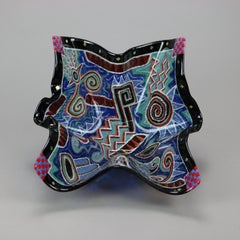 Italian Art Glass Handkerchief Jazz Bowl Signed La Londe 1990