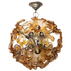 Retro Italian Art Glass Light Fixture