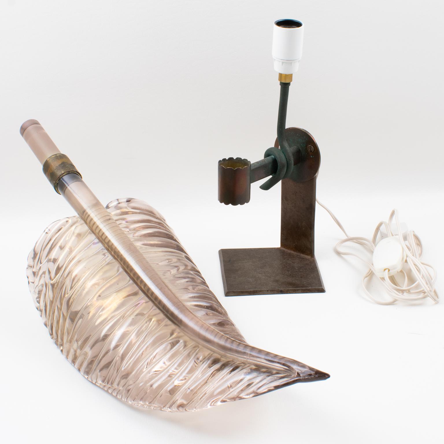 Italienische Murano-Tischlampe oder Wandleuchter aus Kunstglas (Metall) im Angebot