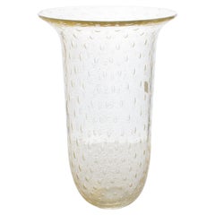 Vaso di Murano in vetro artistico italiano Fiocchi e bolle d'oro di Gambaro & Poggi
