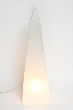 Italian Art Glass Pyramid Prism White Table or Floor Lamp