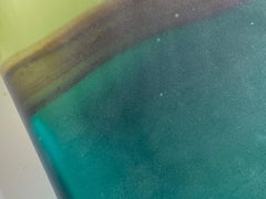 Italian Art Glass Vase, Blue and Green Color, Italy, circa 1970