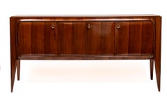 Italian Art Moderne Sculptural Three Door Sideboard