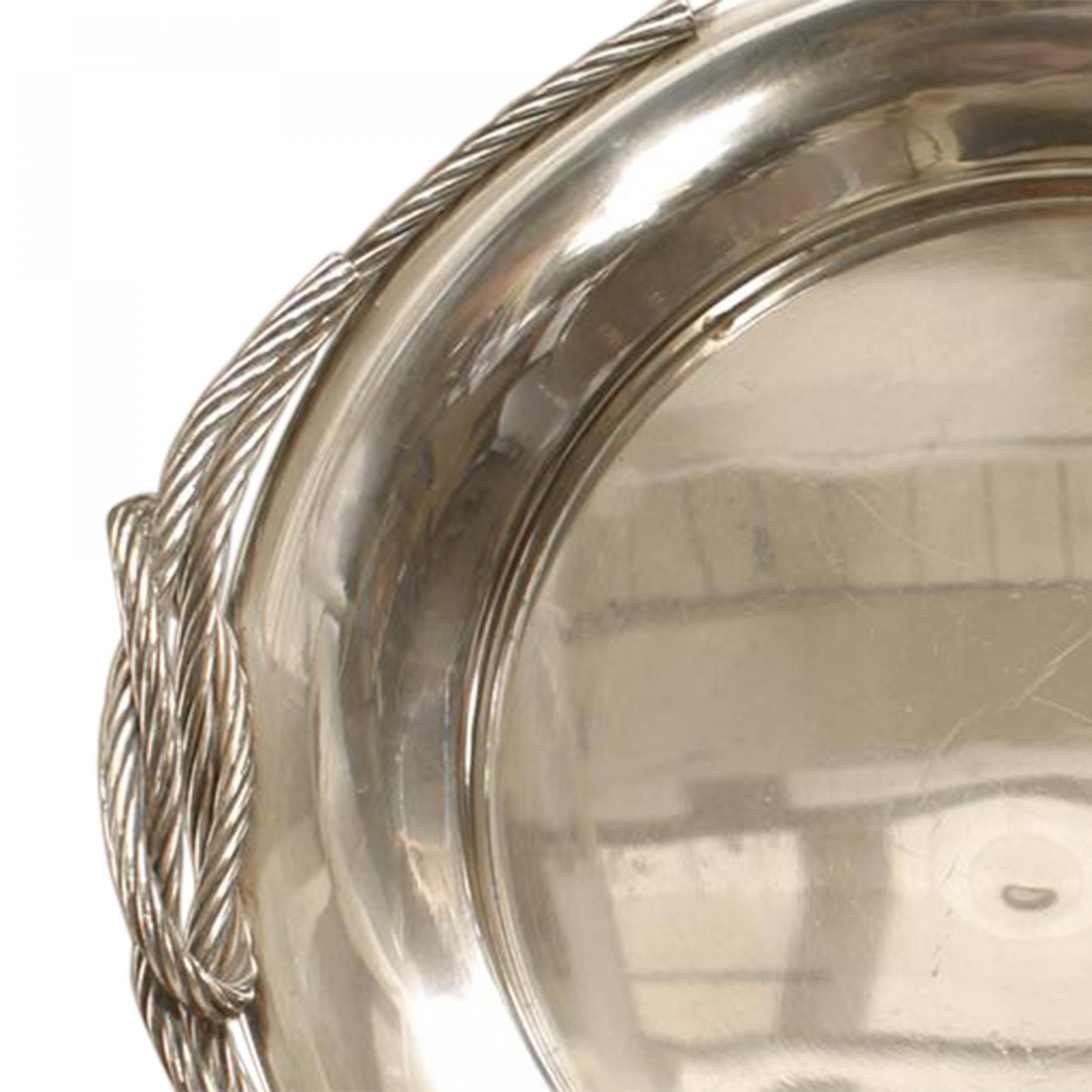 Bandeja de plata italiana Art Moderne Italiano en venta