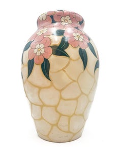 Italian Art Nouveau Albisola Ceramic Vase by La Fenice form the 30s