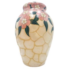 Italian Art Nouveau Albisola Ceramic Vase by La Fenice form the 30s