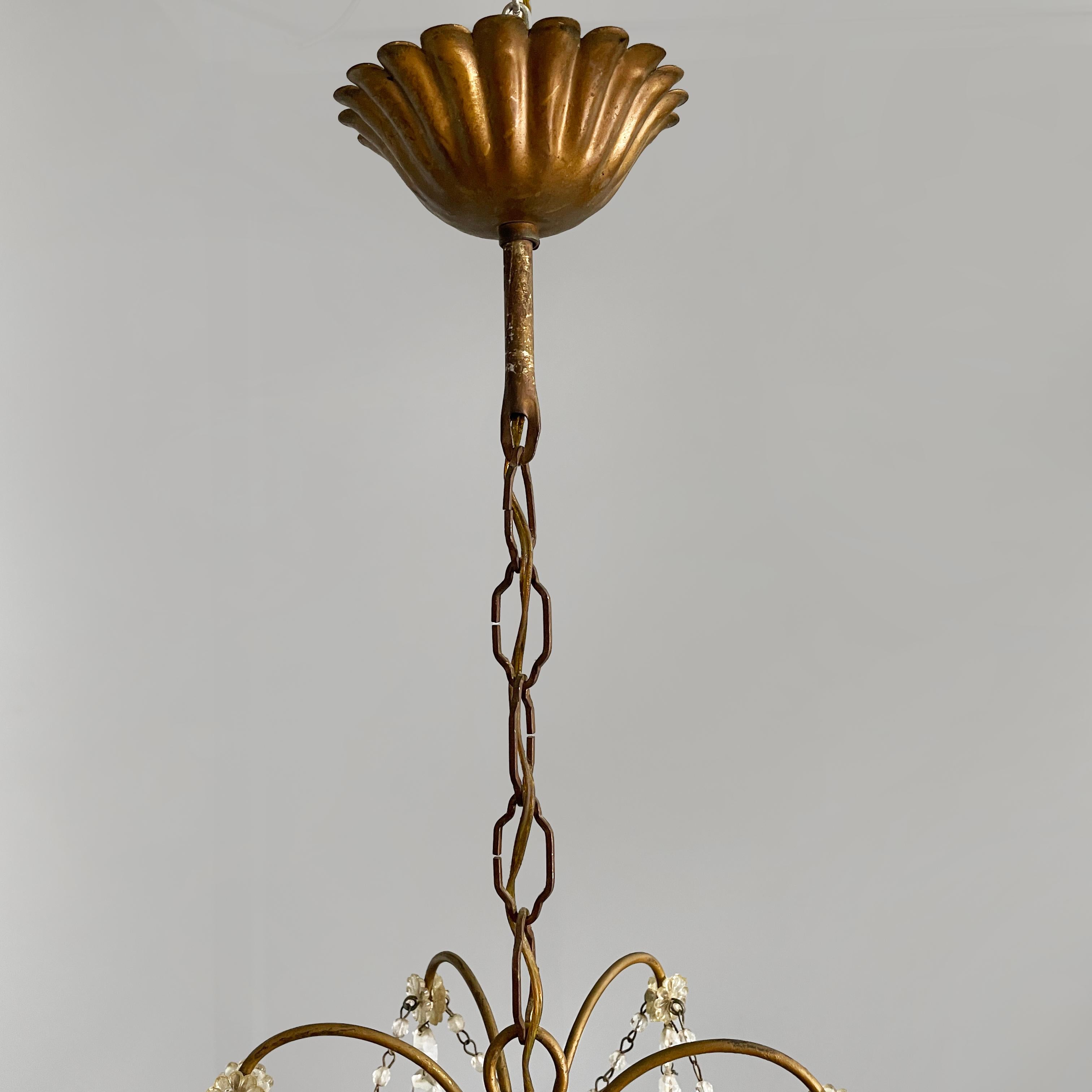 Lampadari italiani in stile Art Nouveau in vetro rosa di Murano e ottone, inizio '900 in vendita 13