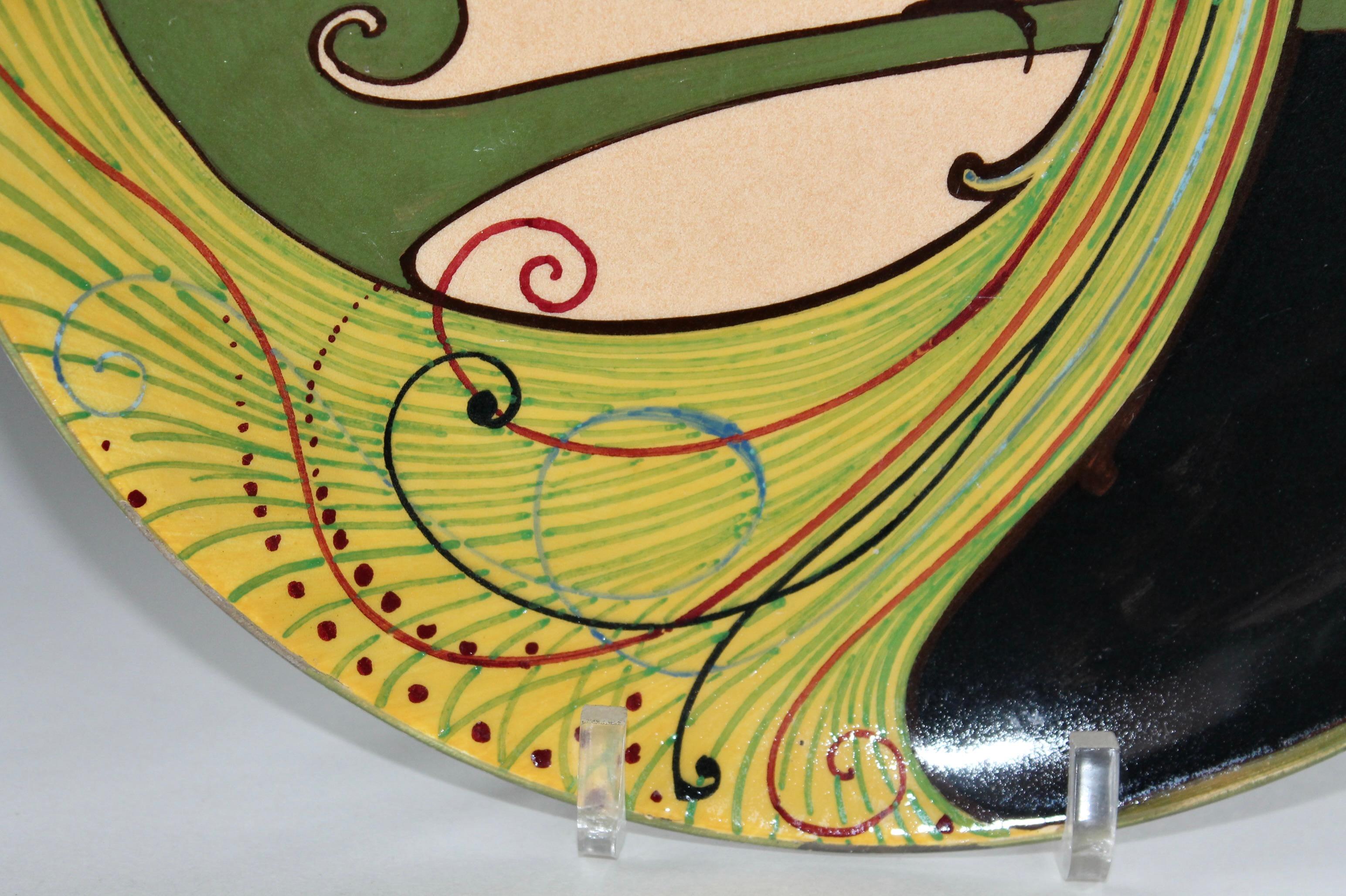 Placa decorativa de pared italiana Art Nouveau, Stile Floreale en Bueno estado para la venta en Sharon, CT