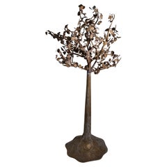 Vintage Italian Art Nouveau gilded metal tree sculpture