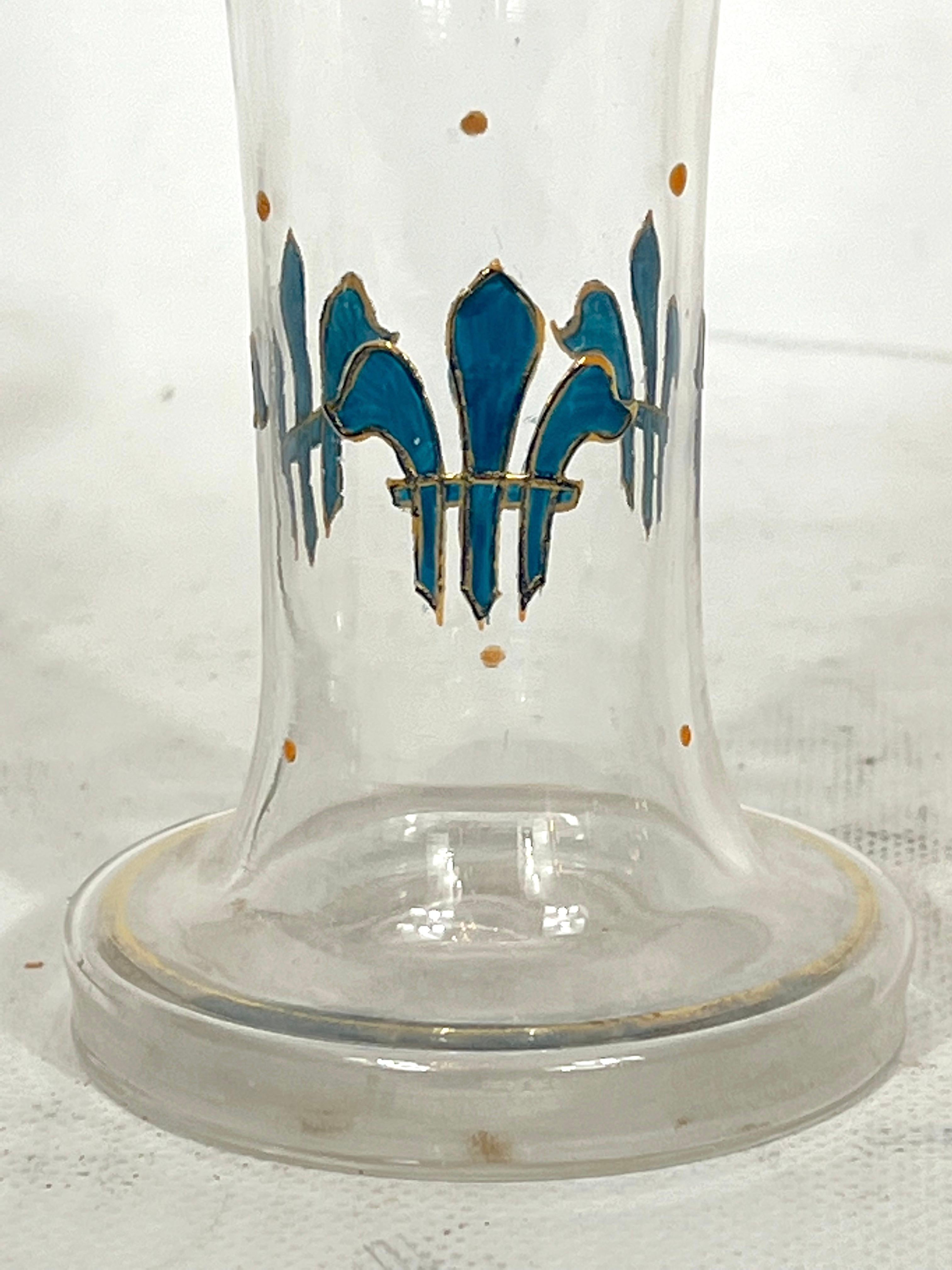 Italian Art Nouveau Glass Liquor Set from 1920s For Sale 11