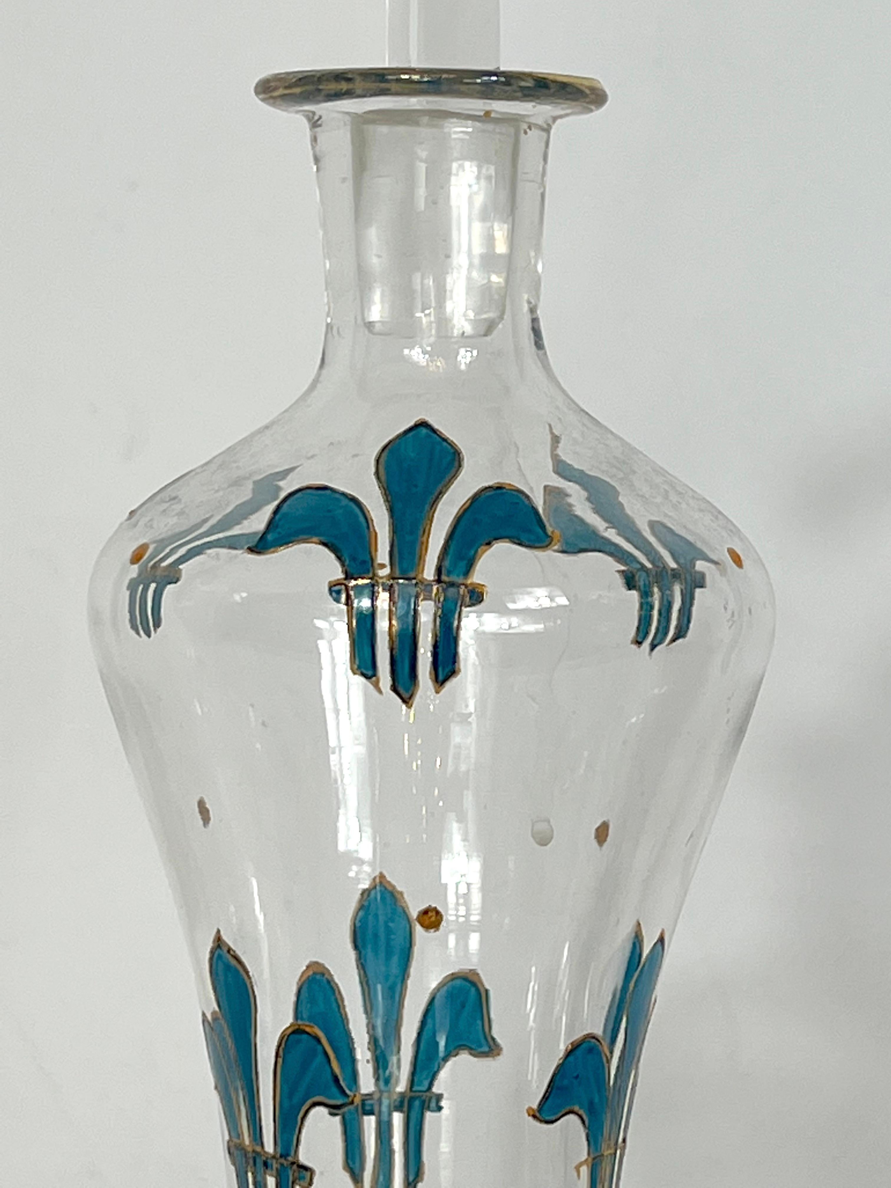 Italian Art Nouveau Glass Liquor Set from 1920s For Sale 5