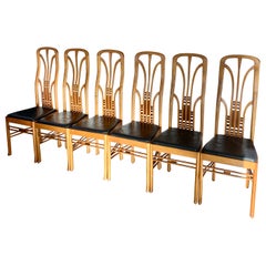 Italian Art Nouveau Masterly Dining Chairs, 1960s