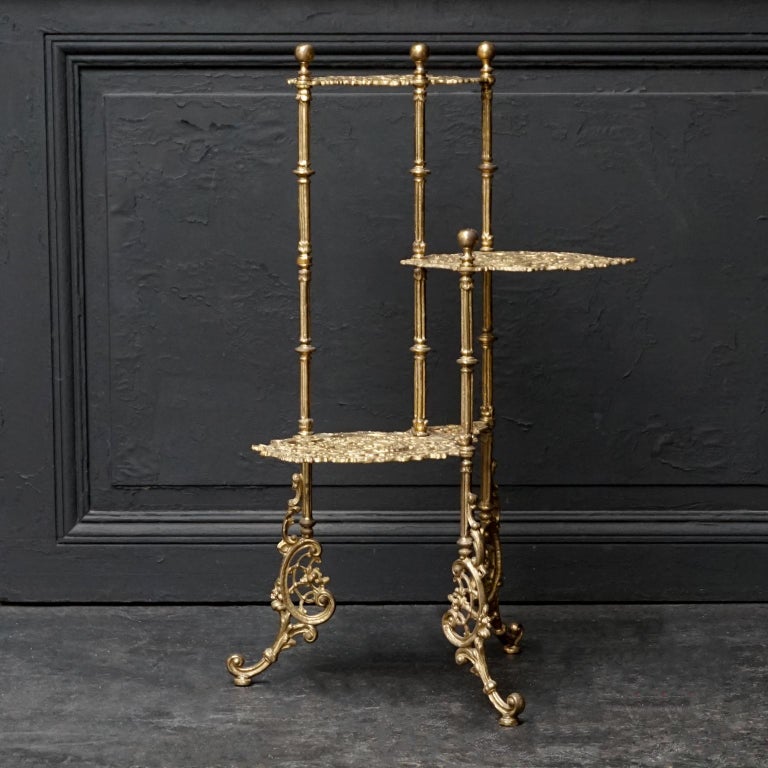 Italian Art Nouveau Ornate Cast Brass ThreeTier Plant Stand at 1stDibs