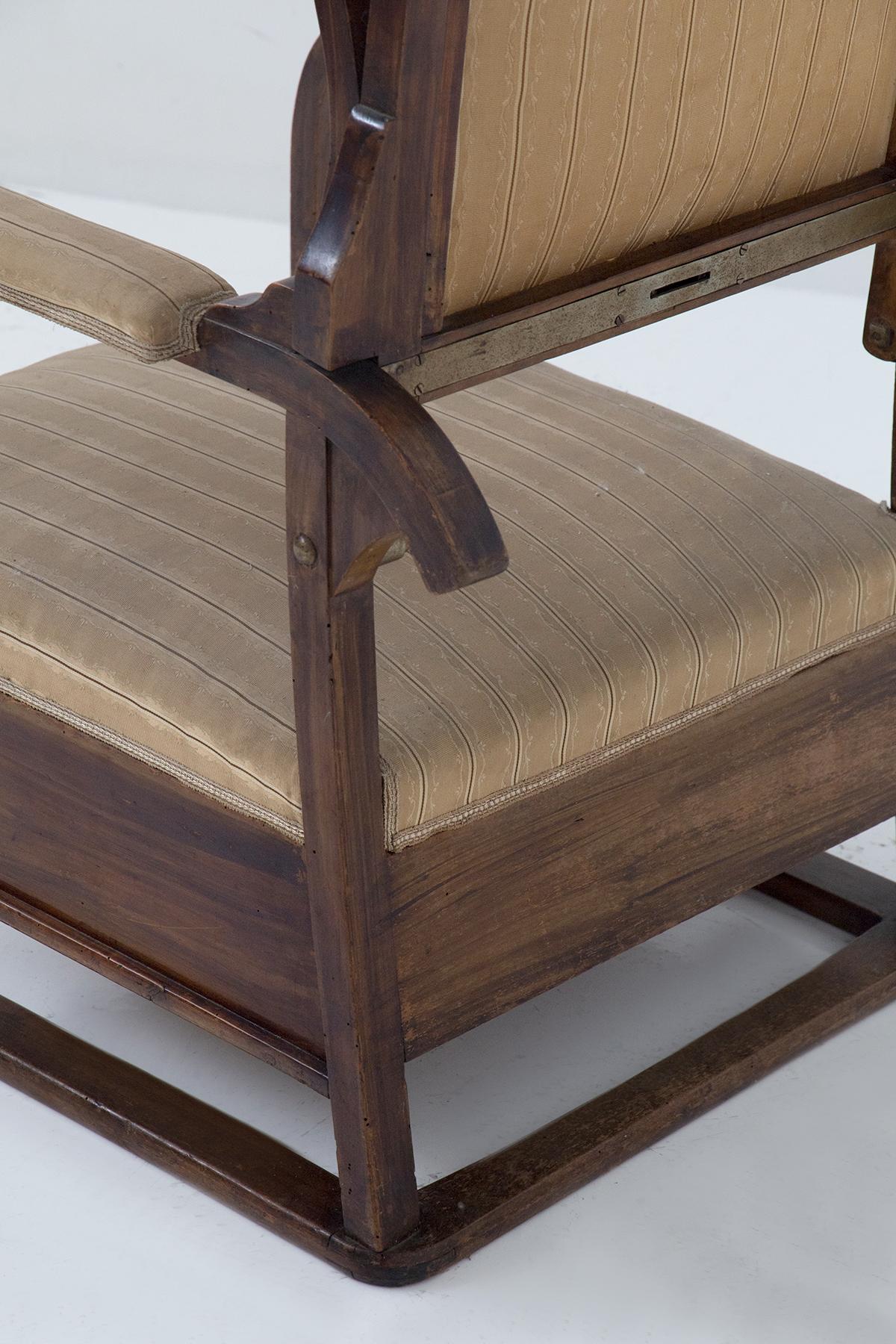 Italian Art Nouveau period armchair in original fabric For Sale 5