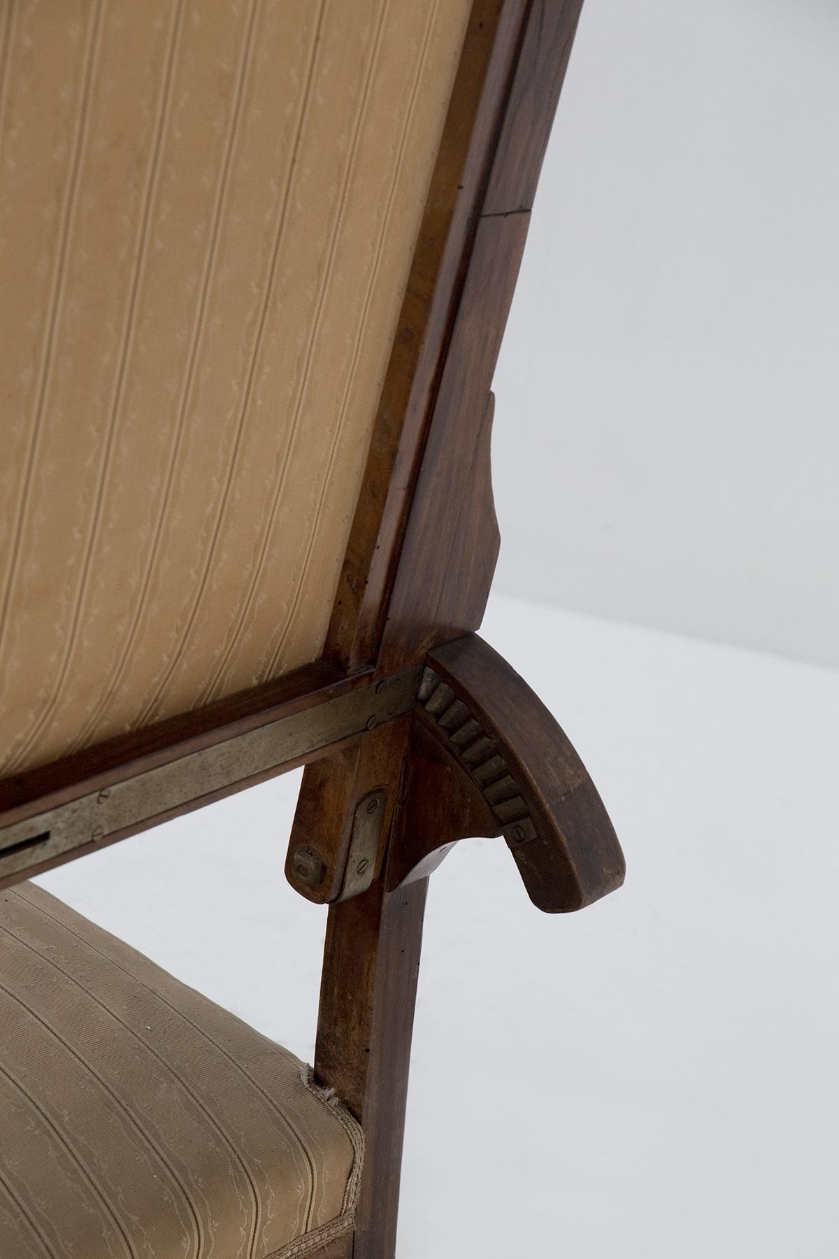 Italienischer Sessel im Art nouveau-Stil mit Original-Stoff im Angebot 3