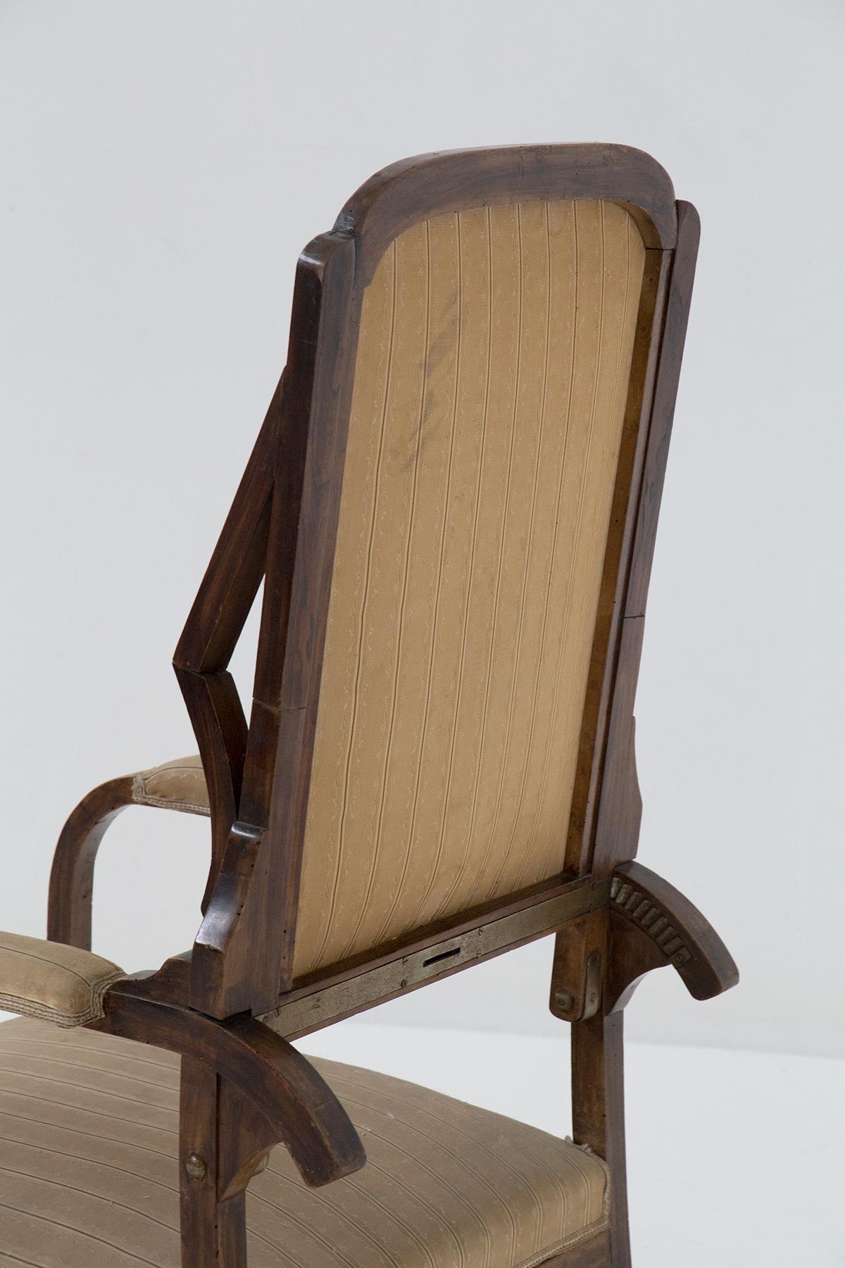 Italian Art Nouveau period armchair in original fabric For Sale 3