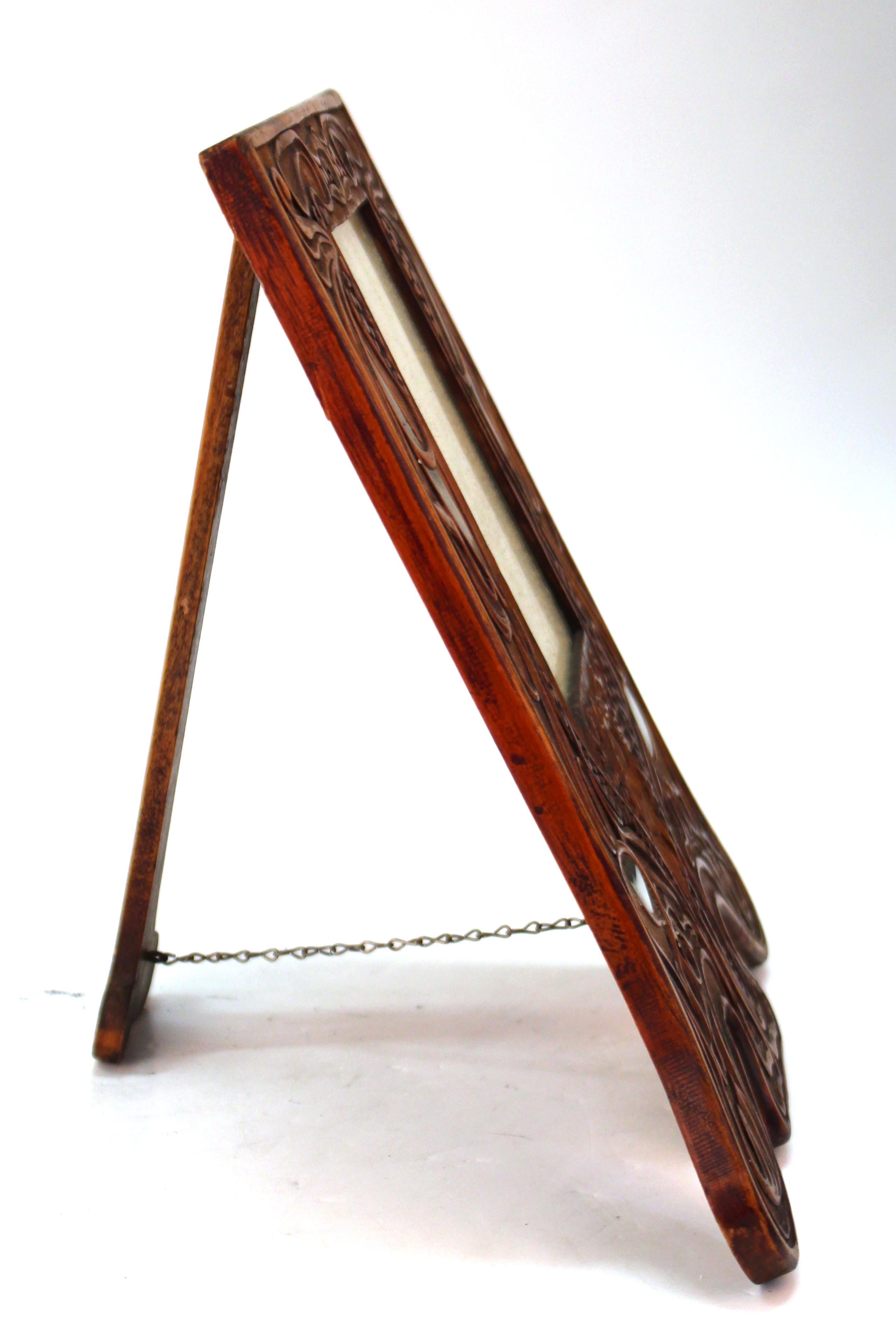 Italian Art Nouveau Picture Frame in Fruitwood and Silver Carlo Zen Attributed For Sale 4