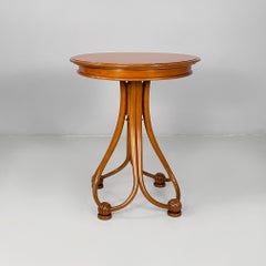 Italian Art Nouveau round dining table in wood, 1930s