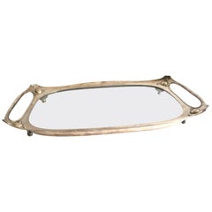 Antique Italian Art Nouveau Silver-Plated Tray, circa 1900