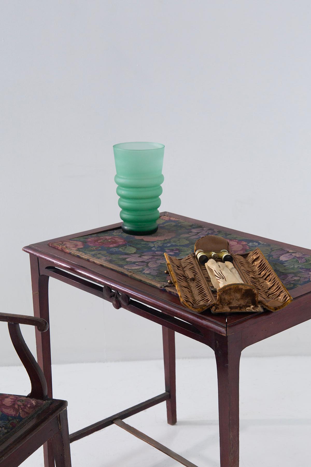 Italian Art Nouveau style desk and chair set For Sale 2