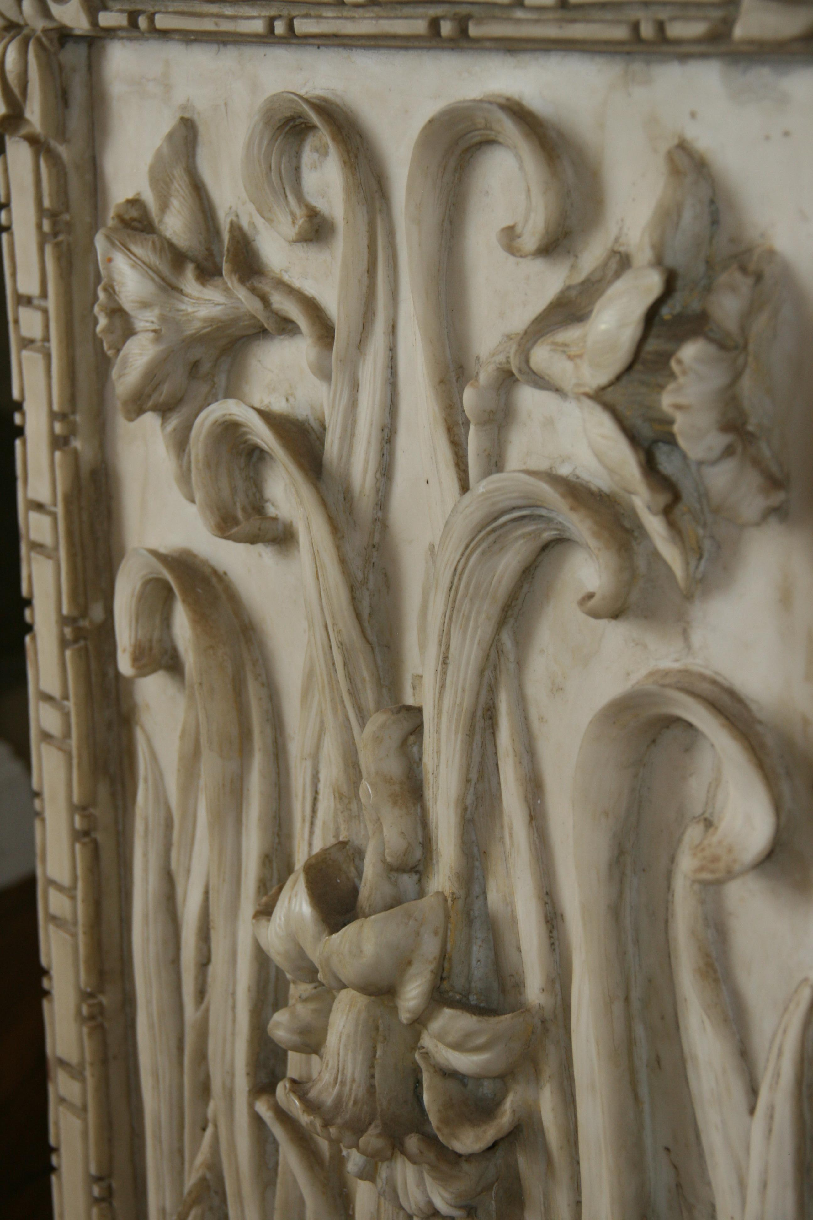 Italian Art Nouveau Style Sculptural Wall Panel For Sale 6
